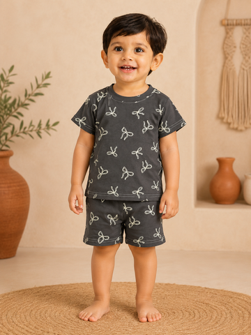 Black Bow Shorts Sets (1 Years  to 6 Years)