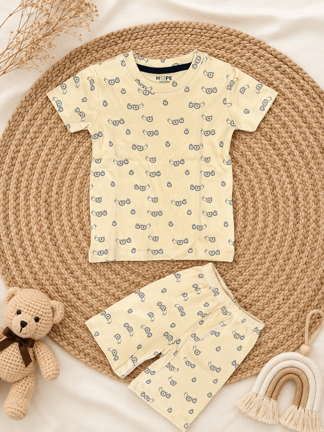 Yellow Simba Interlock Shorts Sets (2 Year to 8 Years)