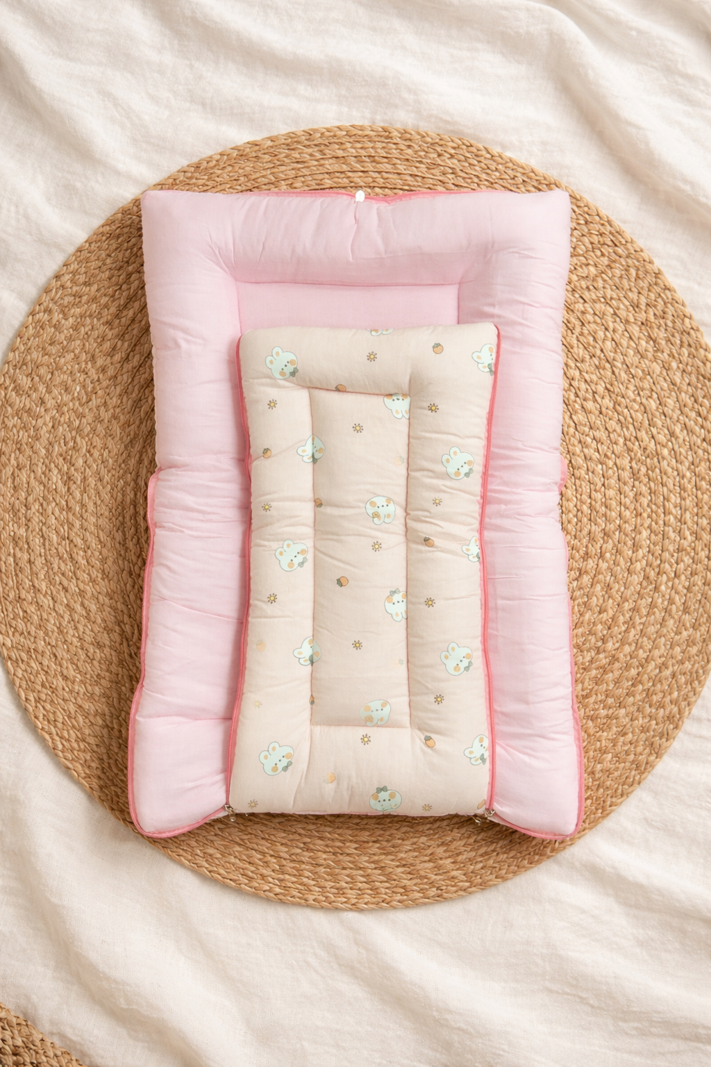 Blush Bunny Baby Bed – 2 in 1 Carry Nest 🌸🐰