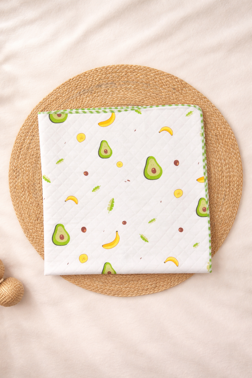 Avocado Muslin Quilt Diamond Cut Blanket
