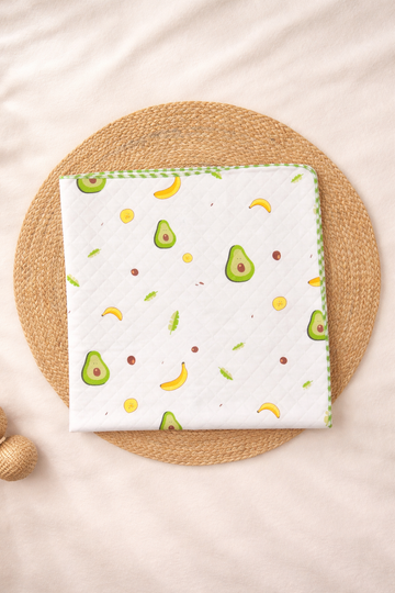Avocado Muslin Quilt Diamond Cut Blanket