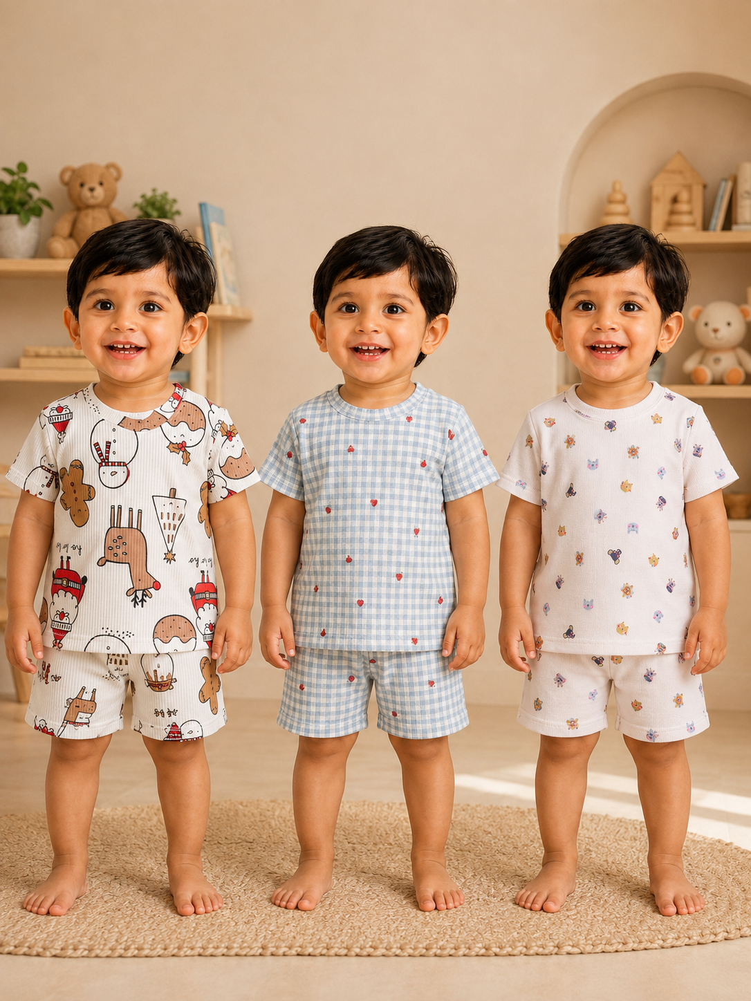 Colorful Kids Shorts Set Combo |Pack of 3 |(1 Year to 5 Years)