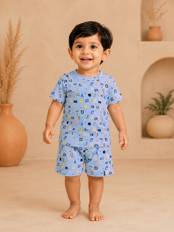 Blue Alpha Interlock Shorts Sets (2 Year to 8 Years)