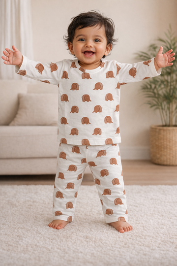 Little Elephant Print Baby Co-ord Set (6 Months to 5 Years)