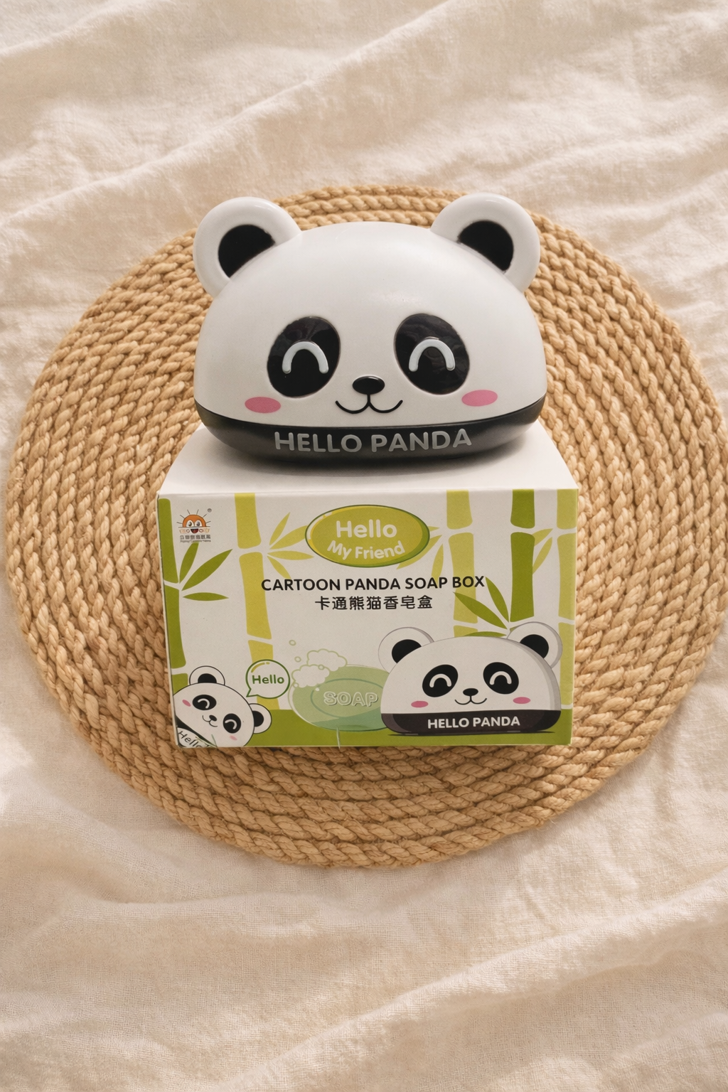 Cute Panda Black Soap Storage Case
