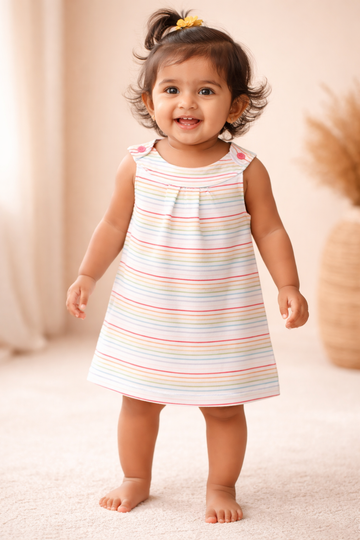 Colorful Striped Frock (1 to 3 Years)