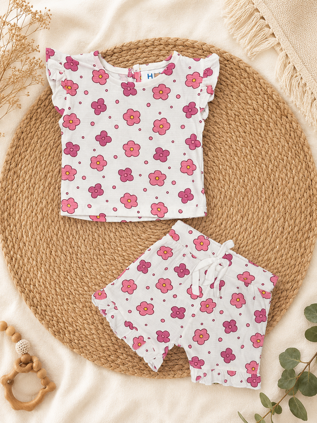 Pink Floral Stylish Co-Ords (New Born to 36 Months)