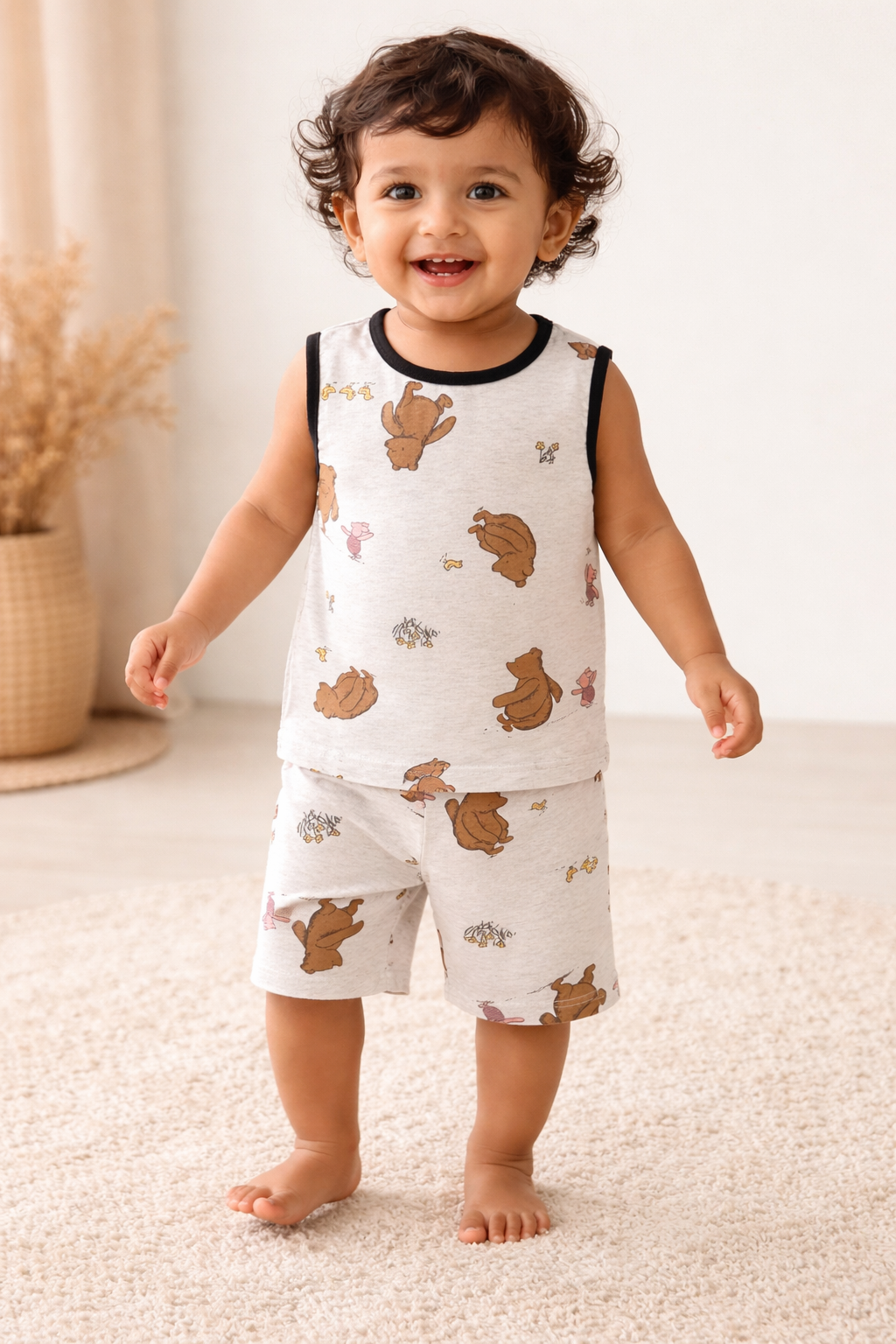 Peach Teddy Sleeveless Co-Ord Set (6 Months to 5 Years)