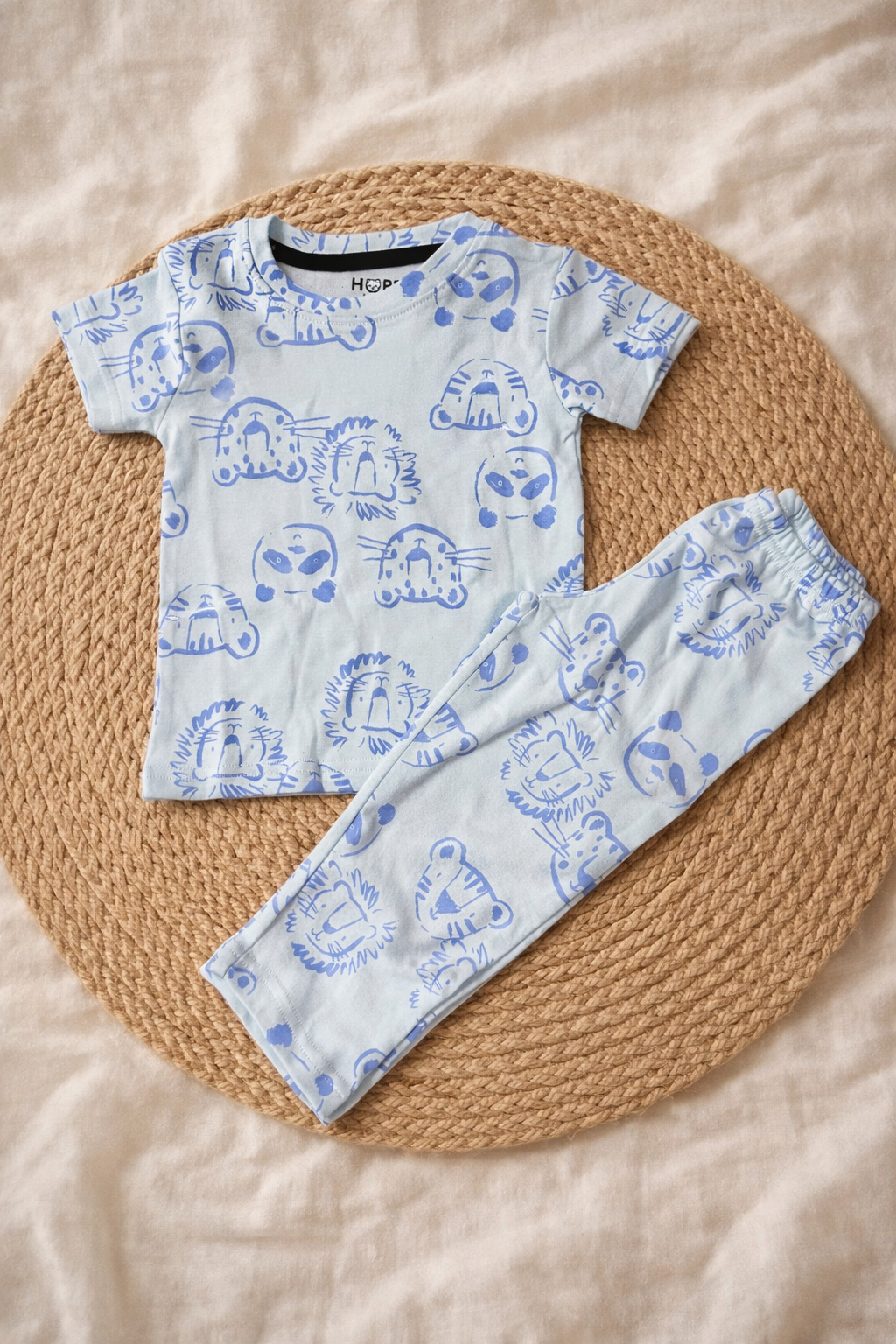 Blue Simba Interlock Cotton Co-Ord Sets (1 Year to 5 Years)