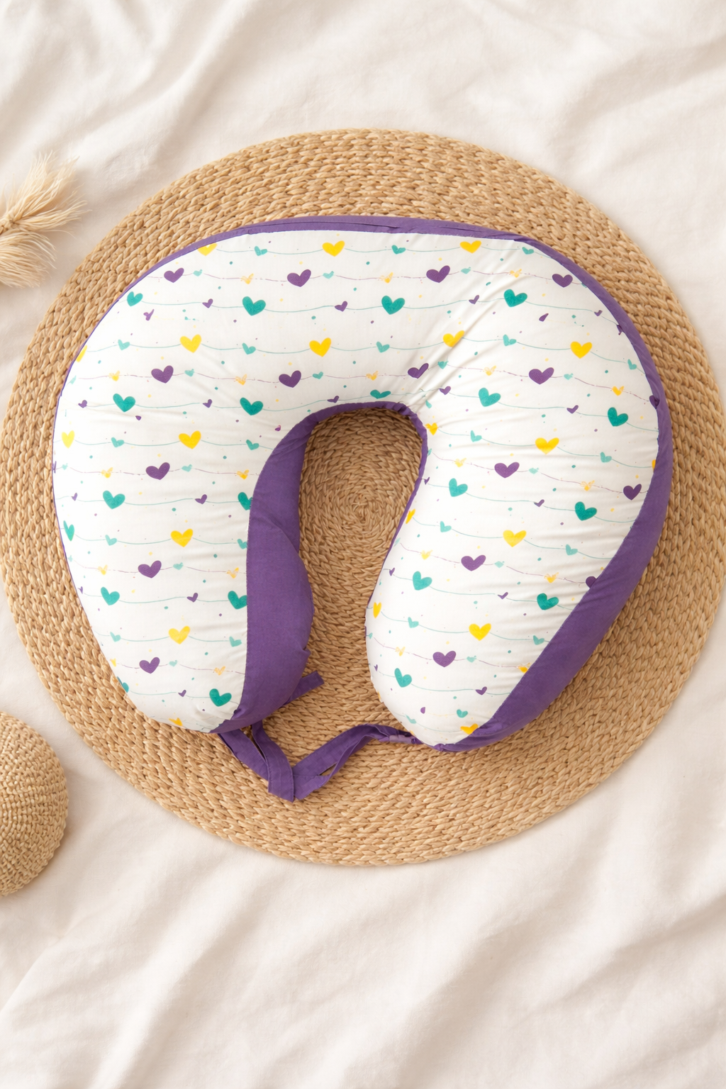 Colorful Hearts Multipurpose Feeding Pillow