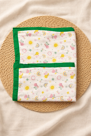 6-Layer Baby Muslin Blanket – Garden Print | 85×85 cm