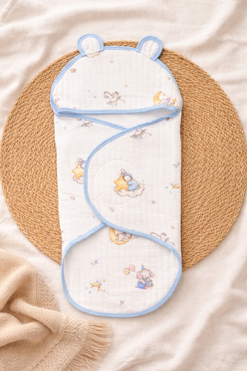 Moon and Star Premium Muslin Hooded Baby Wrap