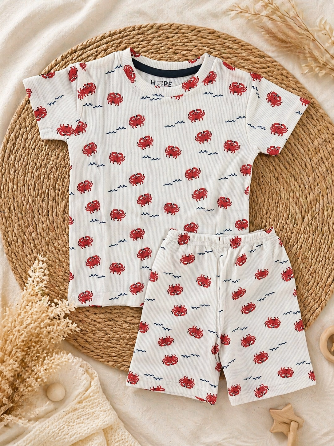 Reddish Crab Shorts Sets (6 Months  to 5 Years)