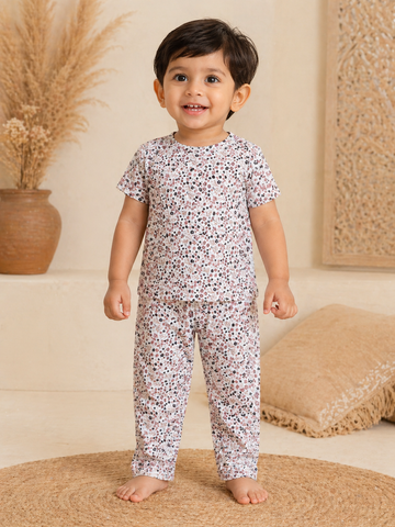 Floral Interlock Cotton Co-Ord Sets (1 Year to 5 Years)
