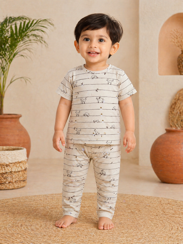Fox & Wolf Interlock Cotton Co-Ord Sets (1 Year to 5 Years)