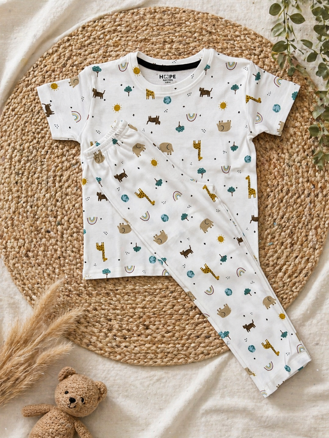 White Forest Interlock Cotton Co-Ord Sets (1 Year to 5 Years)