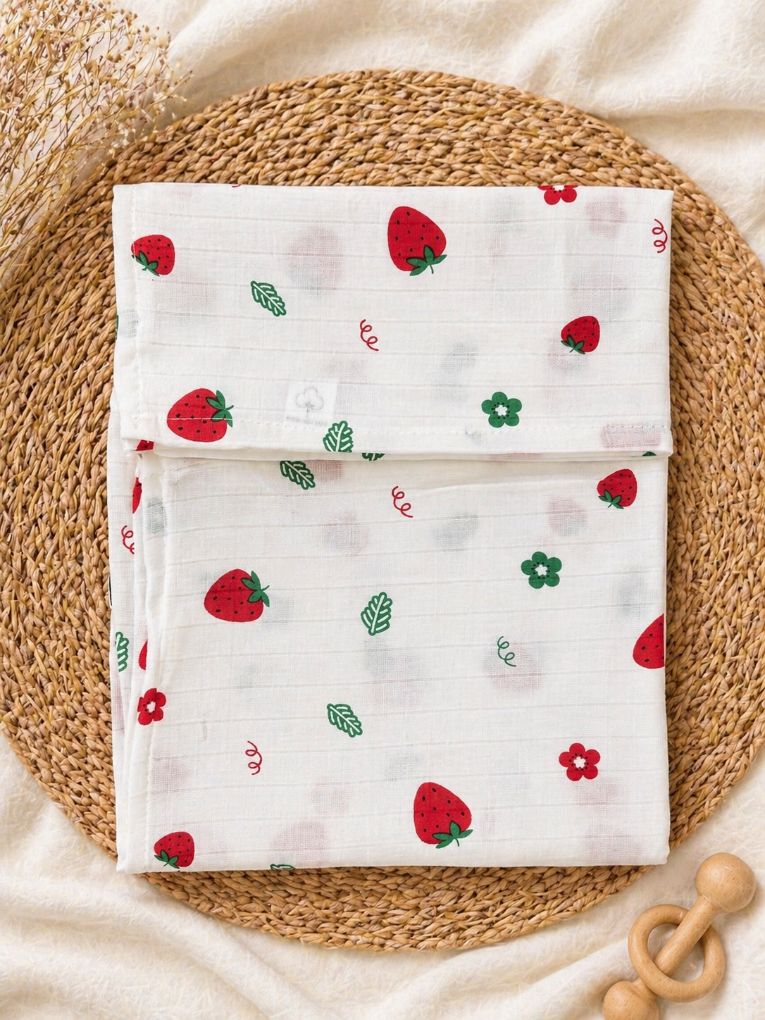 Strawberry Muslin Bath Towel