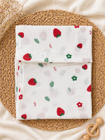Strawberry Muslin Bath Towel