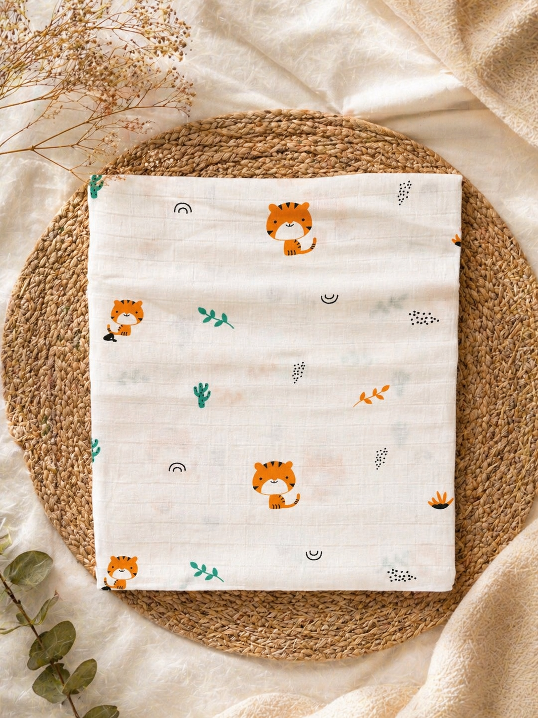 Tiger Muslin Bath Towel