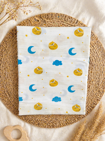 Sleeping Cat Muslin Bath Towel