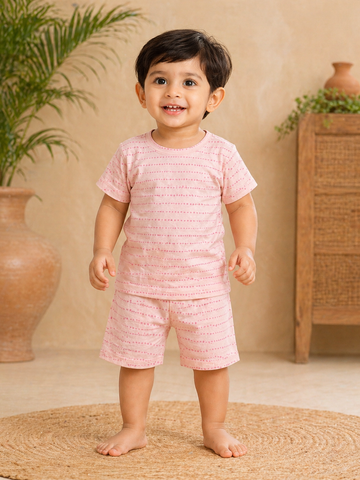 Pink Dotted Shorts Sets (1 Years  to 5 Years)
