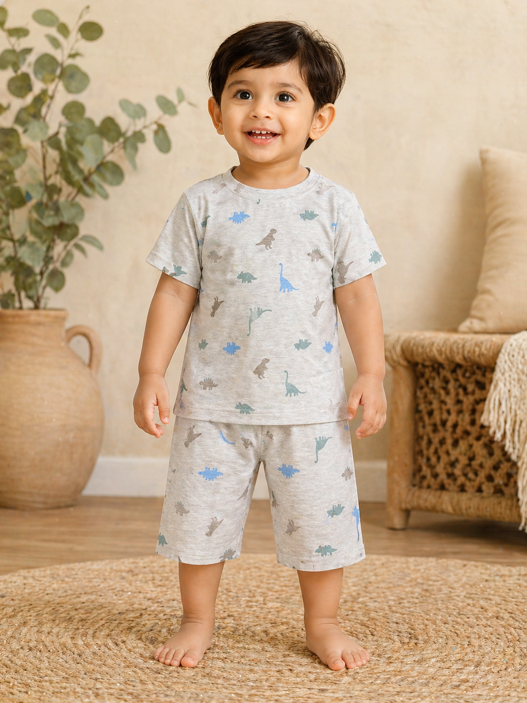 Colorful Dino Shorts Sets (1 Years  to 5 Years)