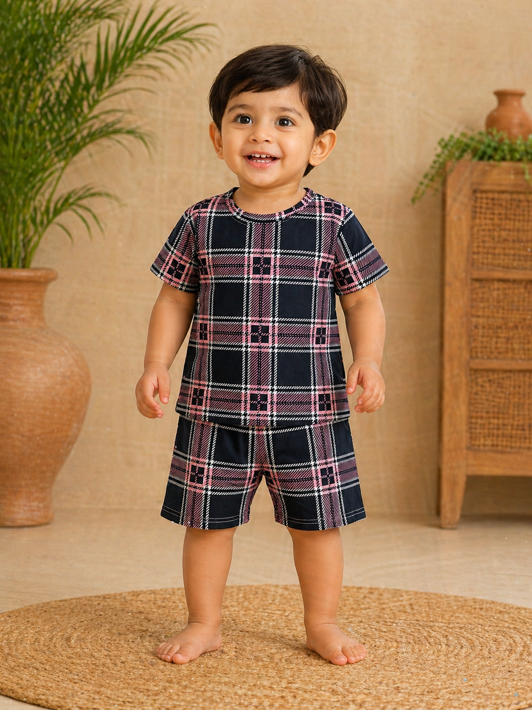Stylish checks Shorts Sets (1 Years  to 5 Years)