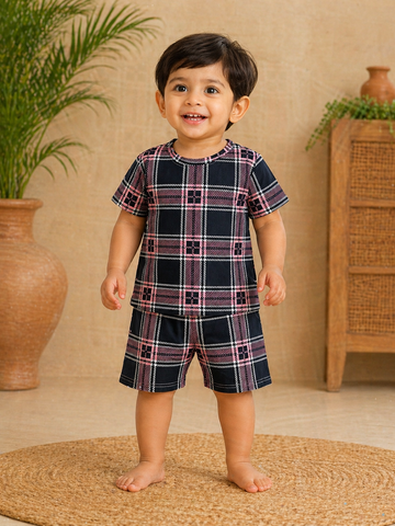Stylish checks Shorts Sets (1 Years  to 5 Years)