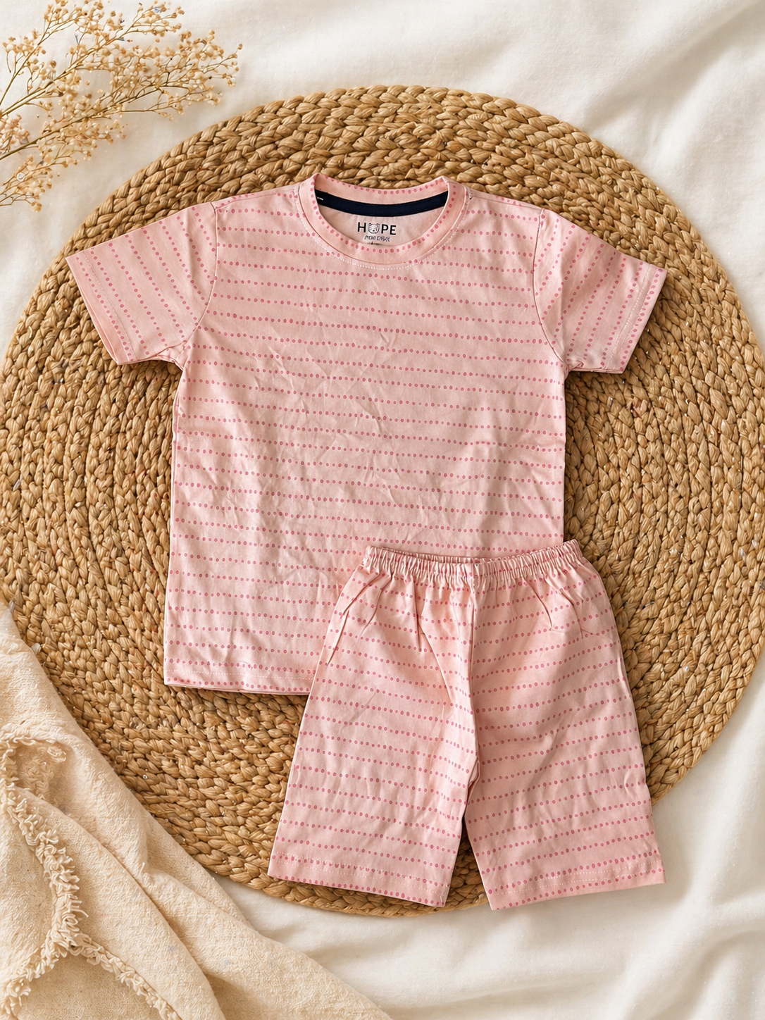 Pink Dotted Shorts Sets (1 Years  to 5 Years)