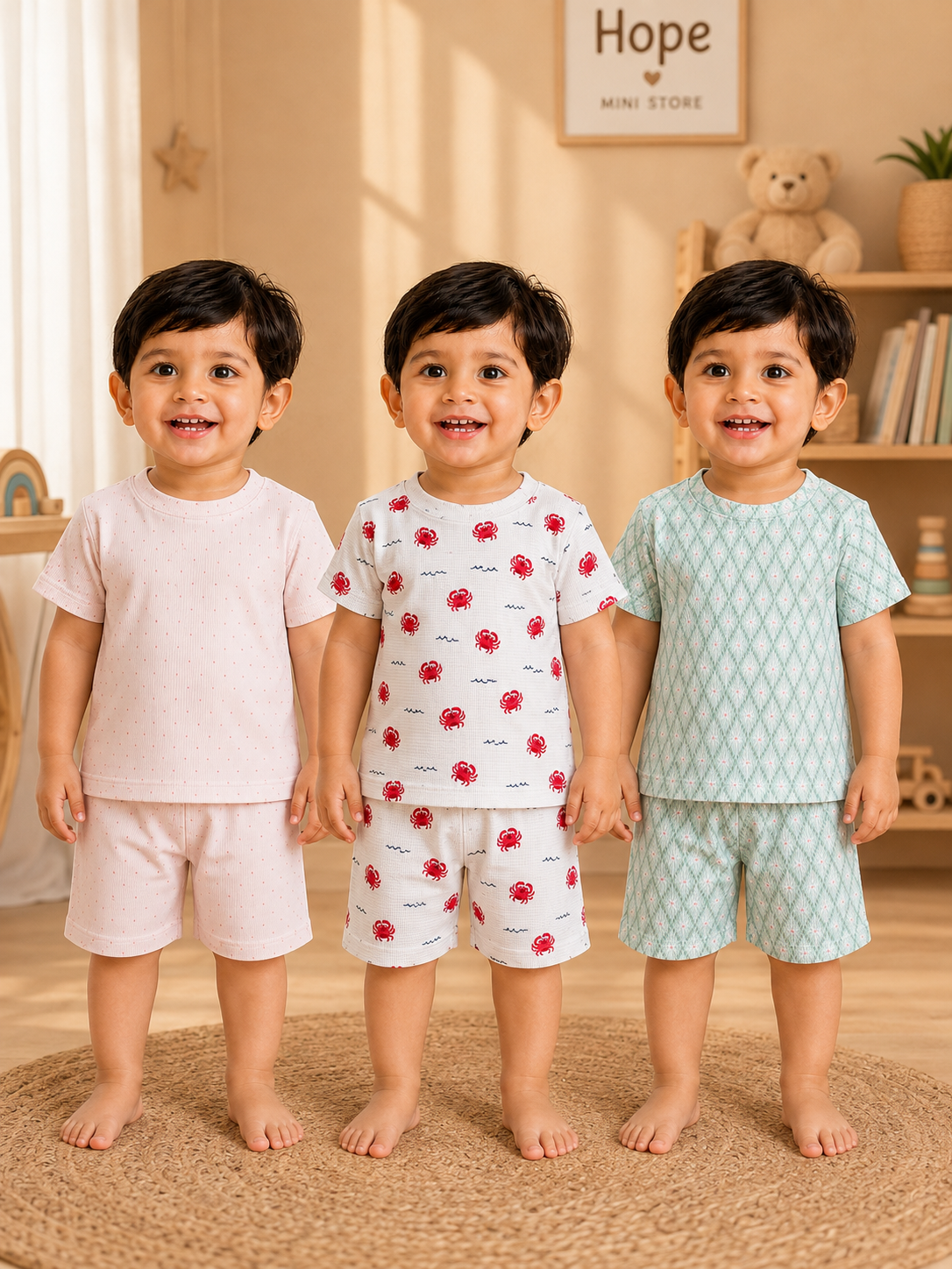 Colorful Kids Shorts Set Combo |Pack of 3 |(1 Year to 5 Years)