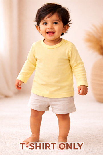 Full Sleeve Yellow T-Shirt  (3 to 6 Months)