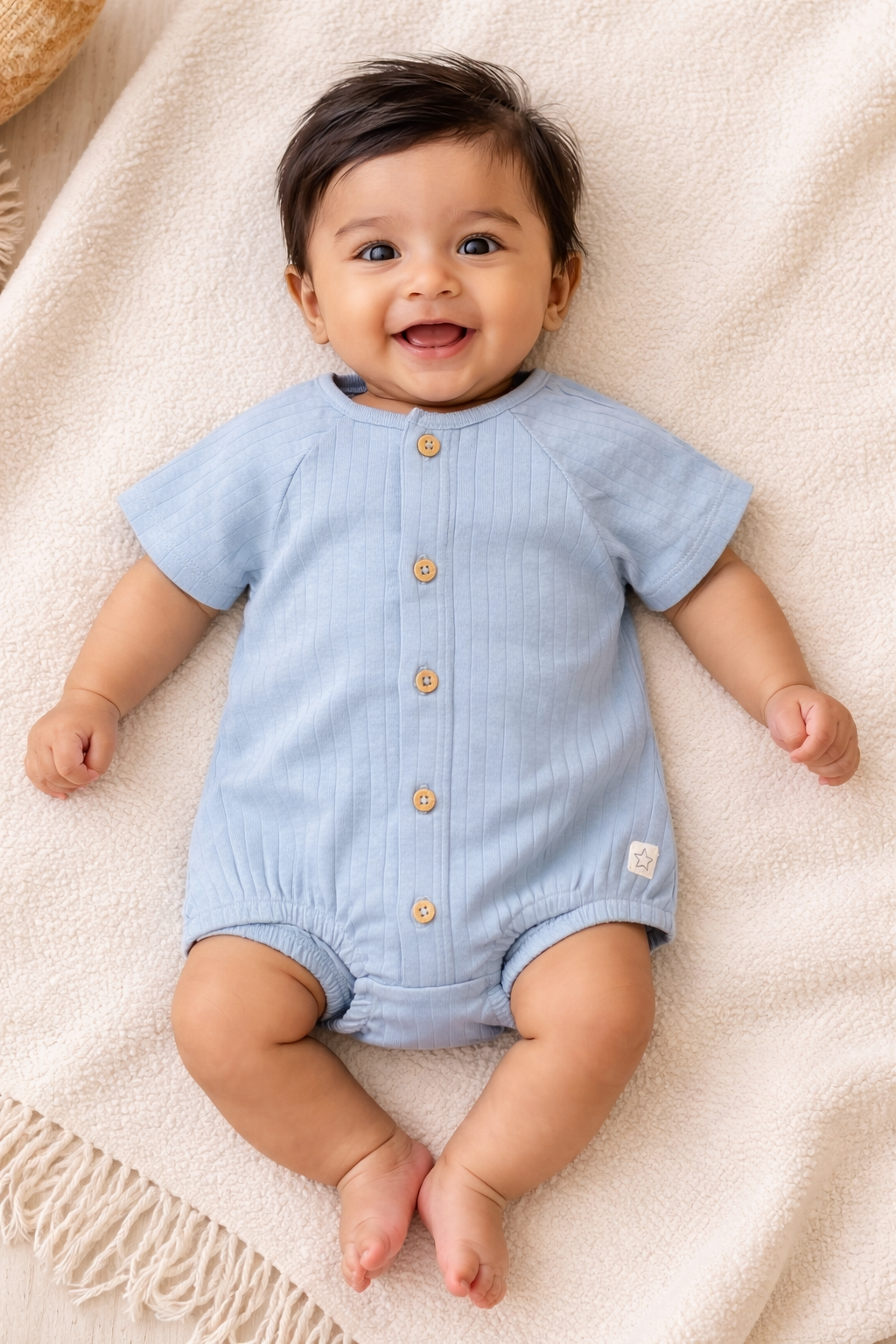 Blue Bornbaby Jumpsuit  (0 Months to 6 Months)