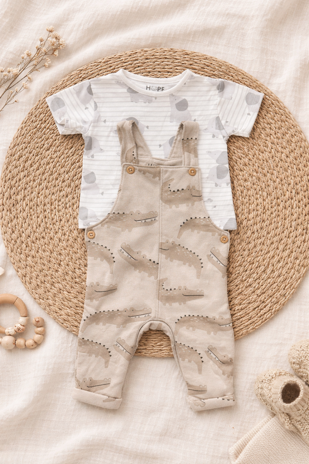 Peach Crocodile Jumpsuit  (0 Months to 2 Years)