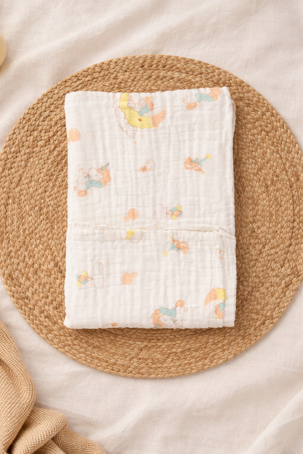 Unicorn 6Layer Crinckled Muslin Bath Towel