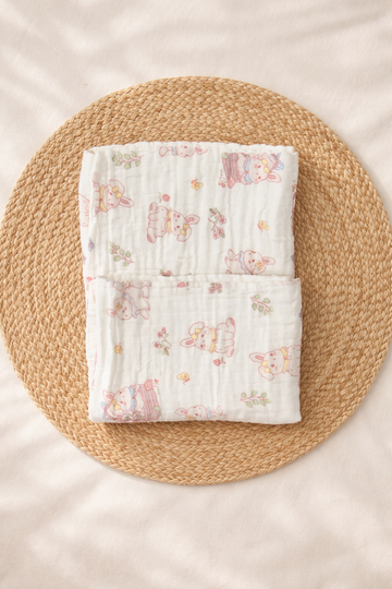 Cute Kitty 6Layer Crinckled Muslin Bath Towel