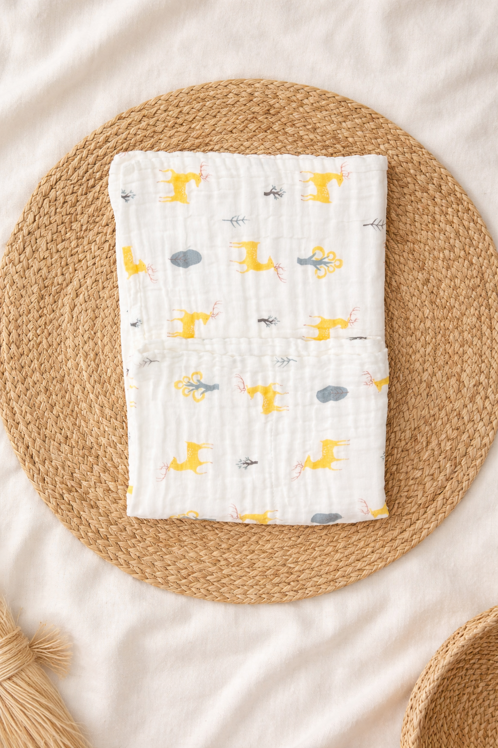 Deer 6Layer Crinckled Muslin Bath Towel