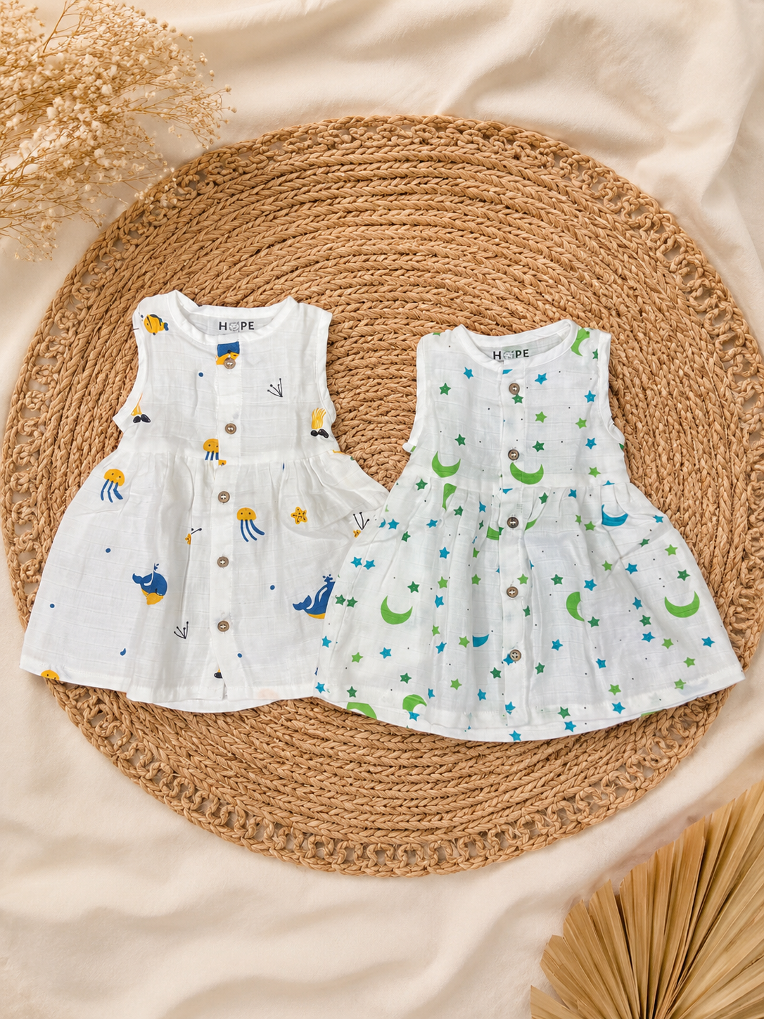 Baby Muslin Frock – Sleeveless | Random