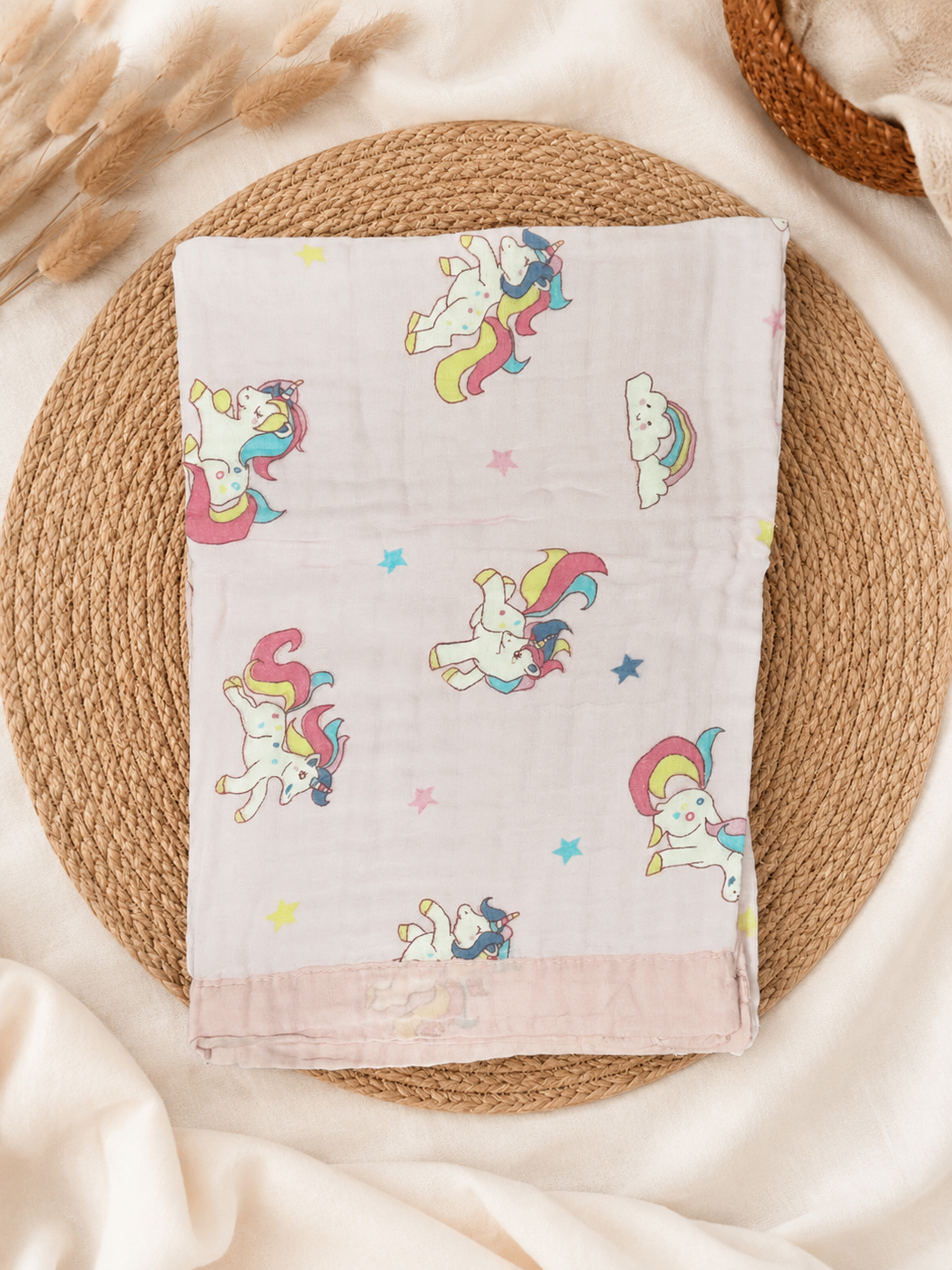 Unicorn 6-Layer Crinkled Muslin Blanket