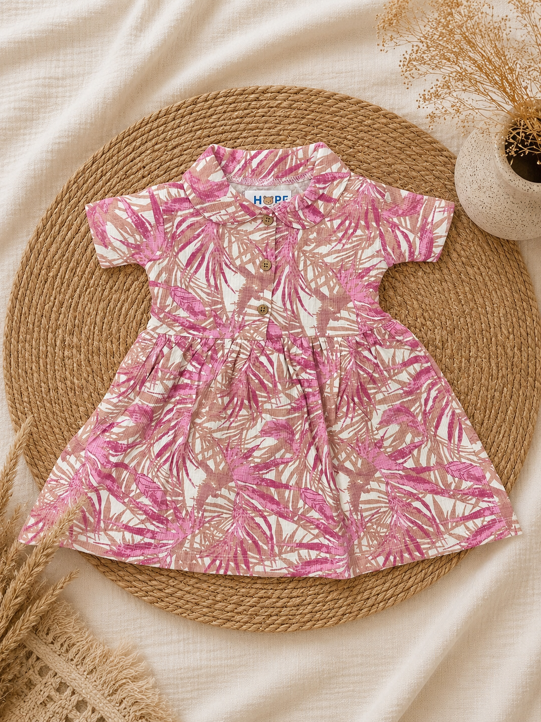 Pinkish Floral Stylish Frock (1 to 8 Years)