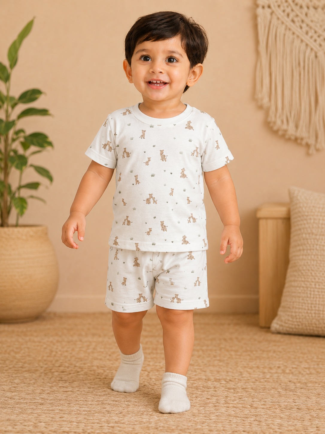 Brown Giraff Shorts Sets (1 Years  to 6 Years)