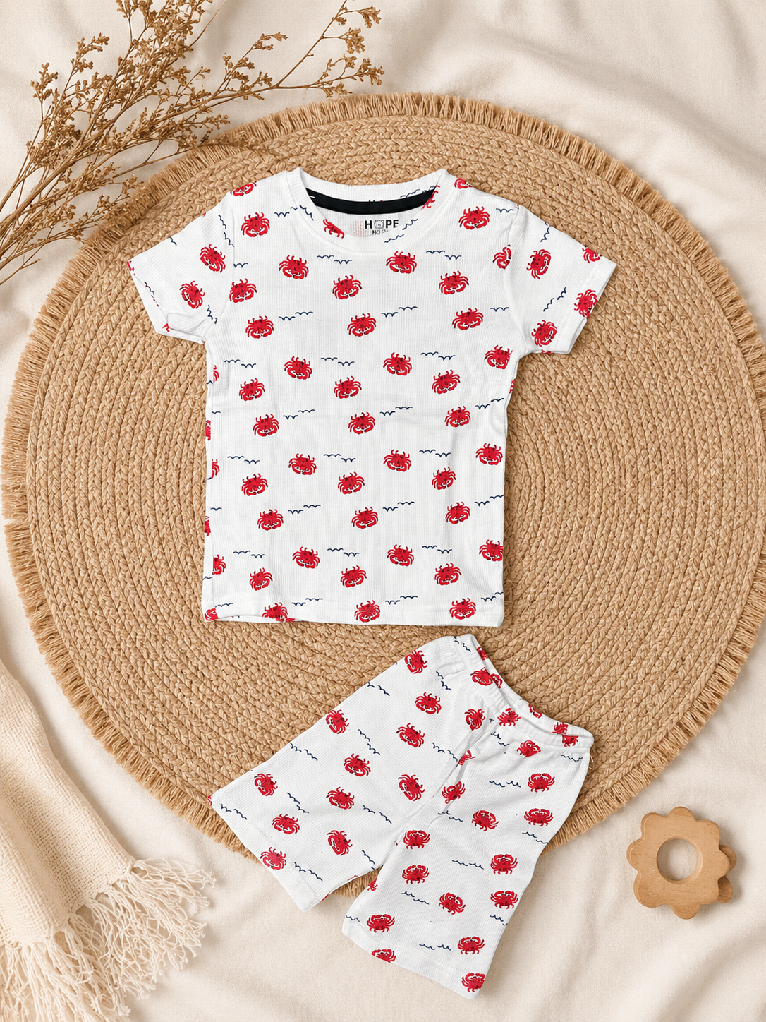 Reddish Crab Shorts Sets (1 Years  to 6 Years)