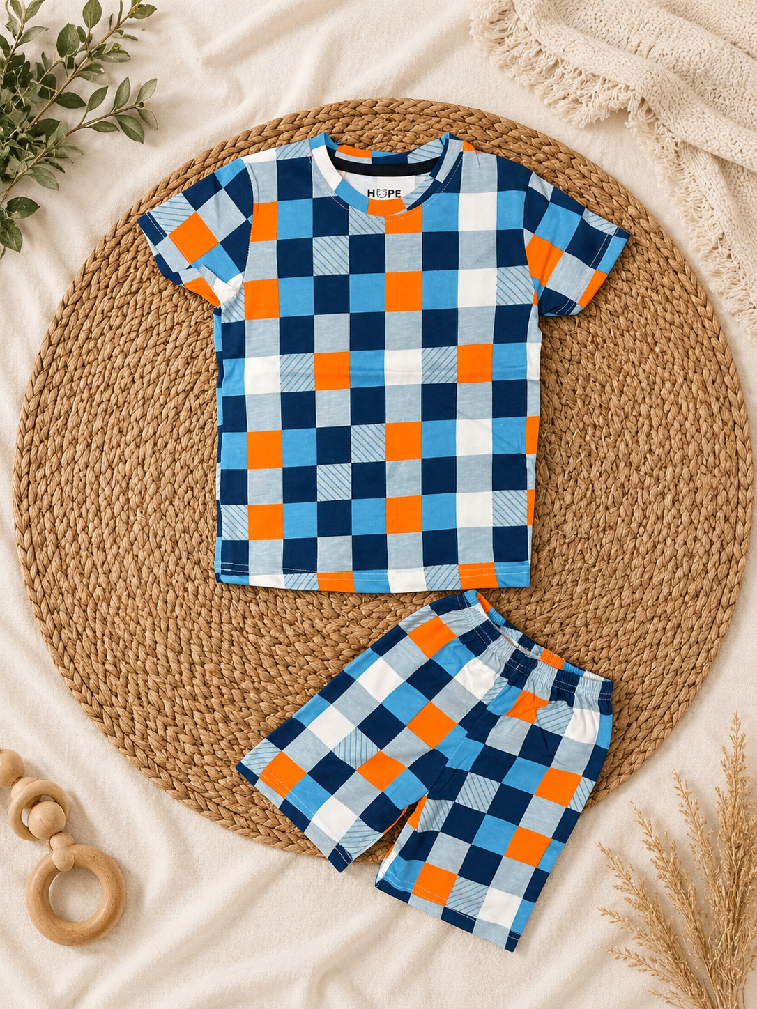 Colorful Checks Shorts Sets (1 Years  to 6 Years)