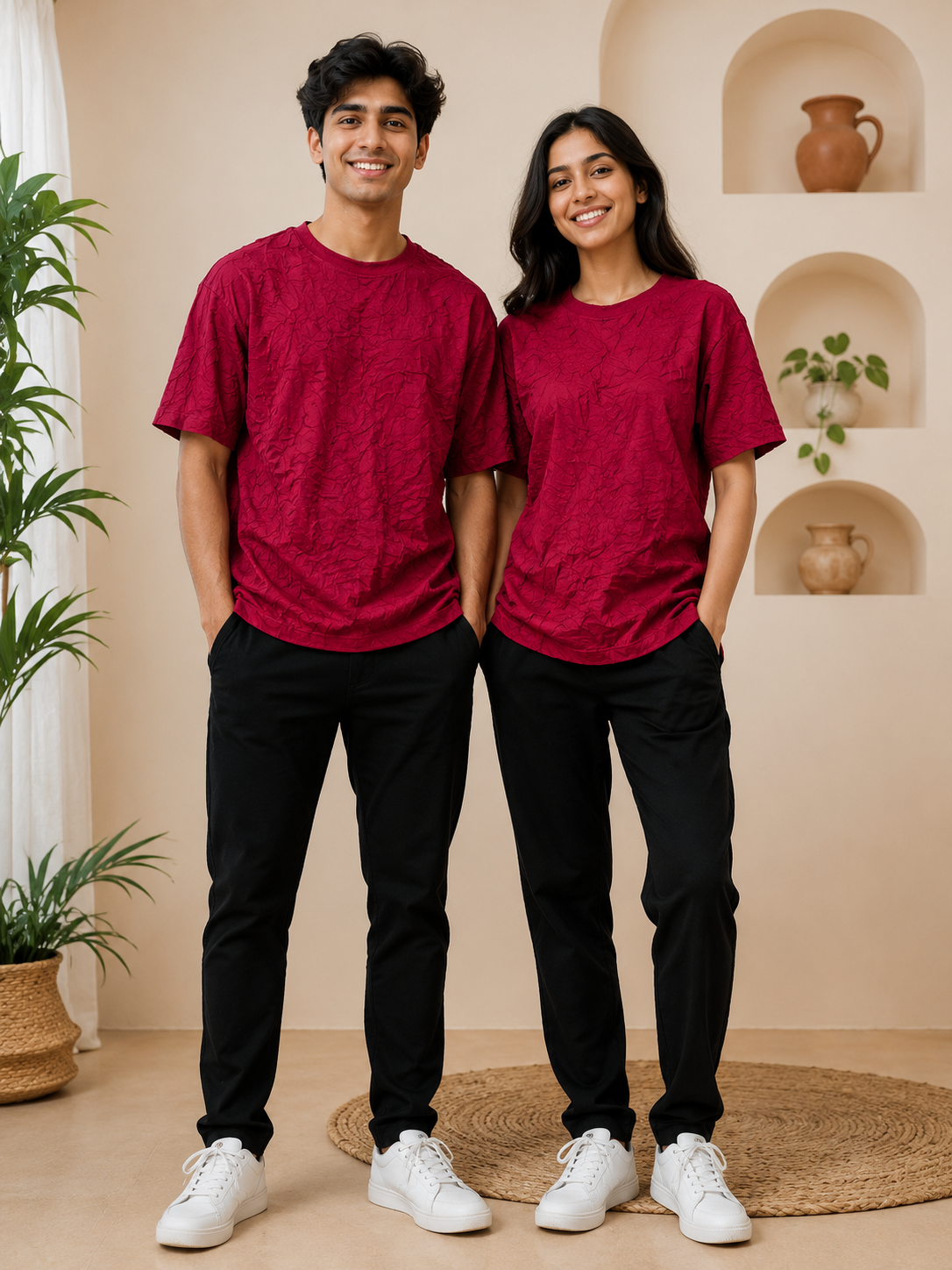 Stylish Red Over-Sized Unisex T-Shirt