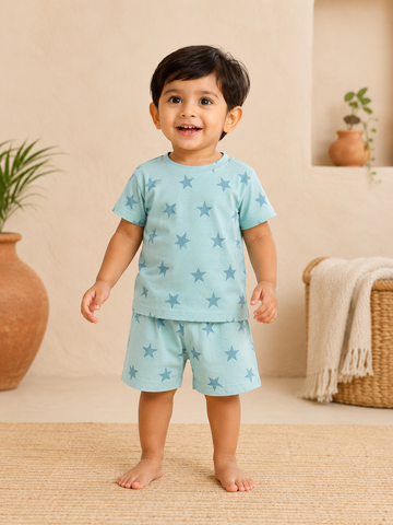 Green Stars Shorts Sets (1 Years  to 5 Years)