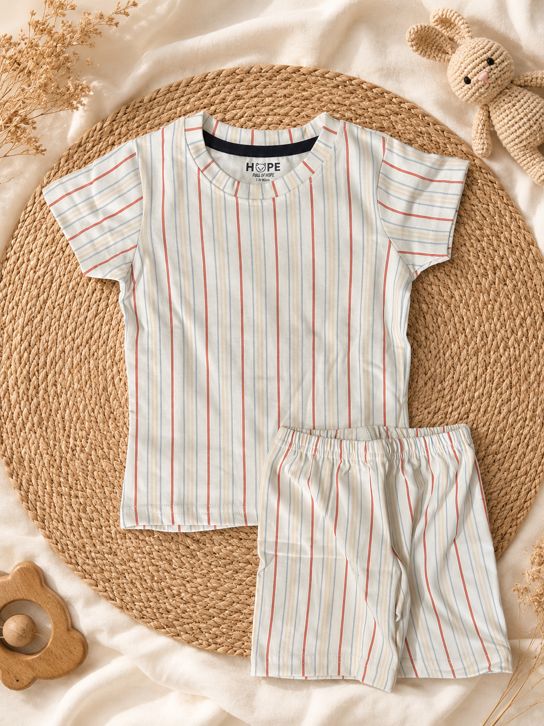 Colorful Lines Shorts Sets (1 Years  to 5 Years)