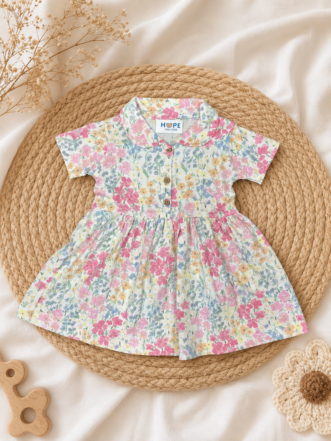 Colorful Floral Stylish Frock (6 Months to 36 Months)