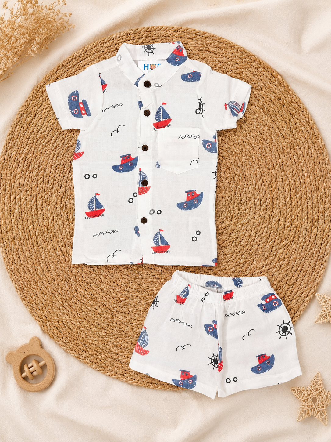 Ship Themed Muslin Co-Ords (New Born to 24 Months)