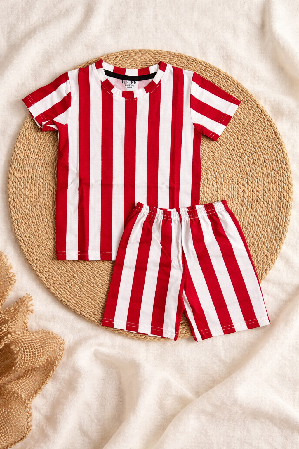 Red Stripes Shorts Sets (6 Months  to 5 Years)