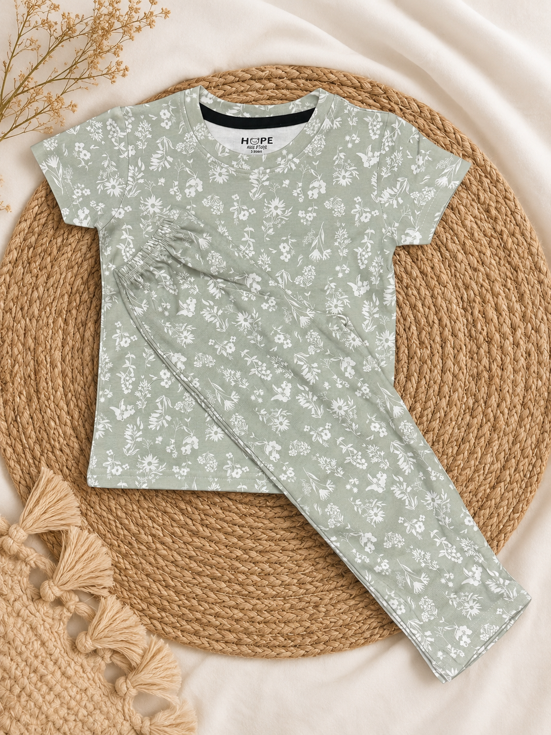 Floral Green Interlock Co-Ord Sets (1 Year to 5 Years)