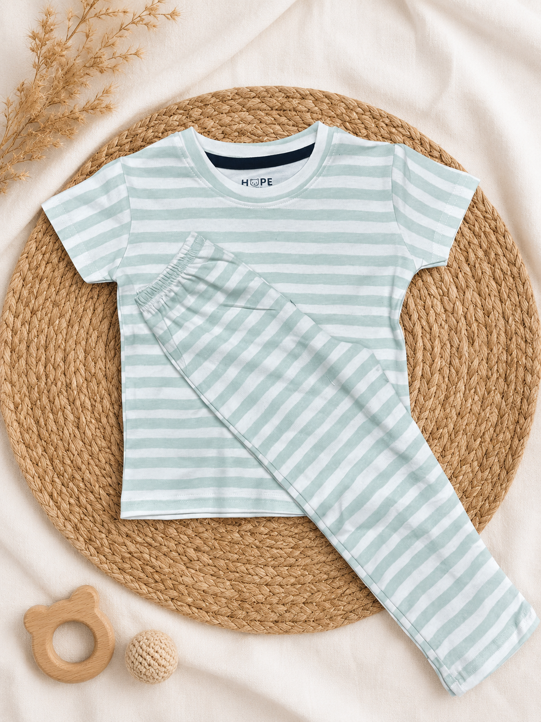 Green Stripes Interlock Co-Ord Sets (1 Year to 5 Years)